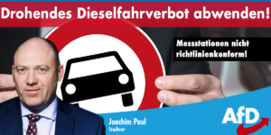 Joachim Paul (AfD): Drohendes Dieselfahrverbot abwenden